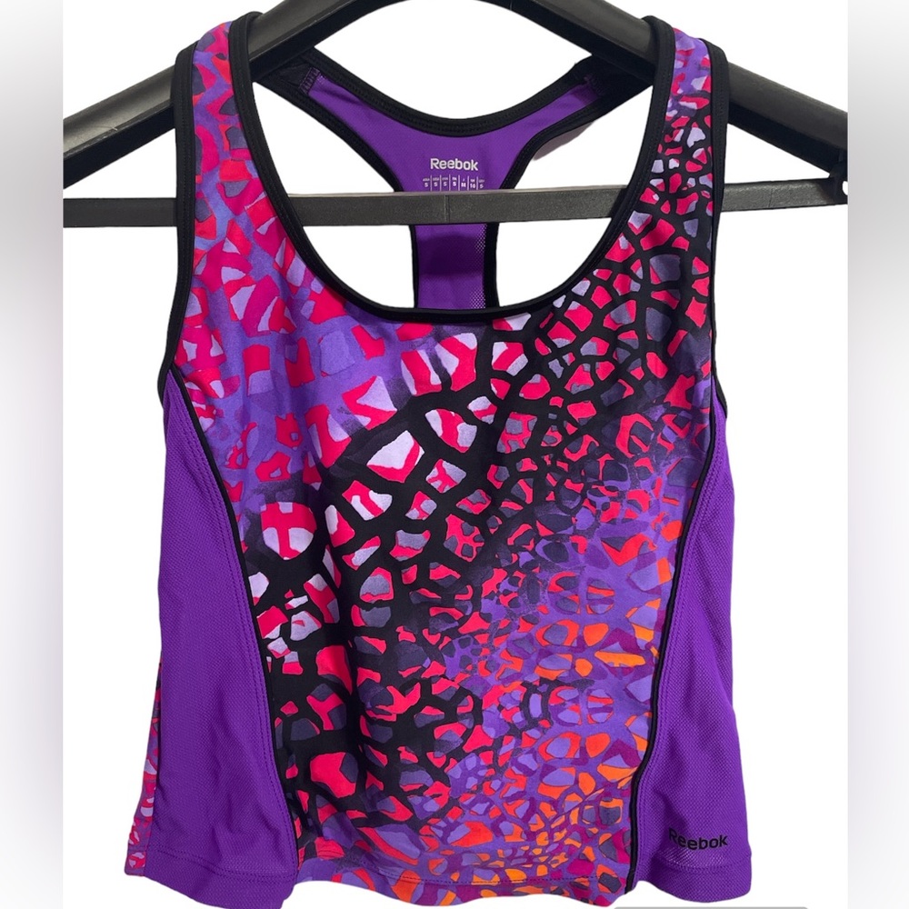 Reebok Women’s Athletic Razor Back Leopard Print Tank Top Size Small